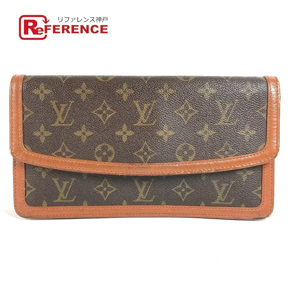 Louis Vuitton Monogram Pochette Dam Pouch Clutch Bag Flap Canvas Brown
